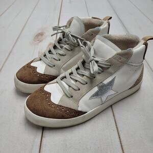 KellParker leather star mid sneakers Molly suede wingtip